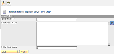 Create a Folder Screen Tansmittals